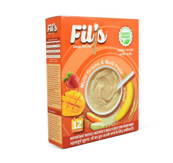 Fil's Organic Baby Cereal With Milk Multi Grains & Multi Fruits - 300 gm-27521