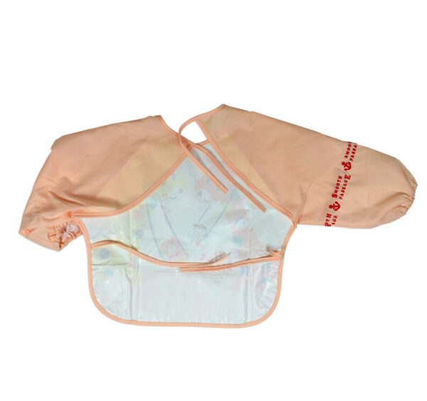 Full Sleeve Cotton Feeding Eating Bib Apron - Orange-27610