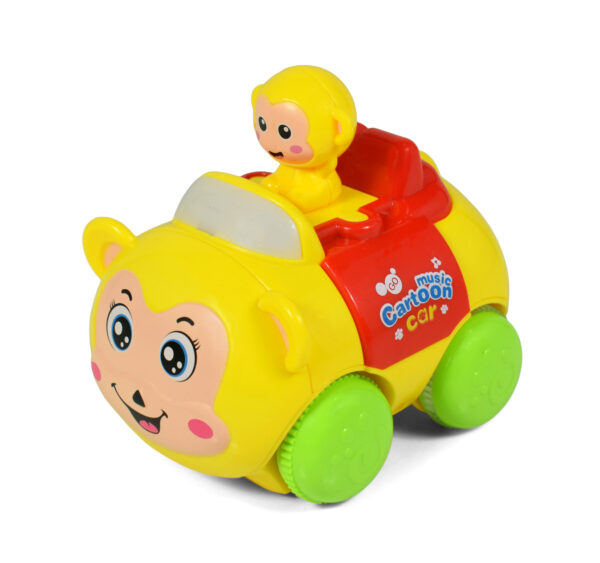 Animal Cartoon Musical Friction Car - Yellow-0