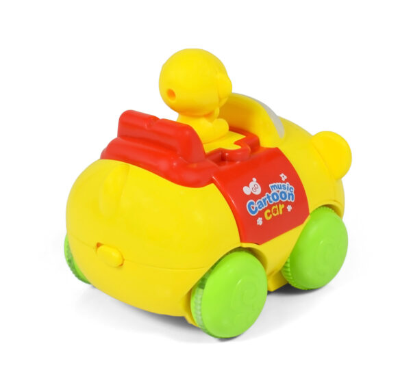 Animal Cartoon Musical Friction Car - Yellow-27679