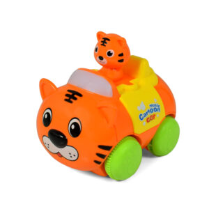 Animal Cartoon Musical Friction Car - Orange-0