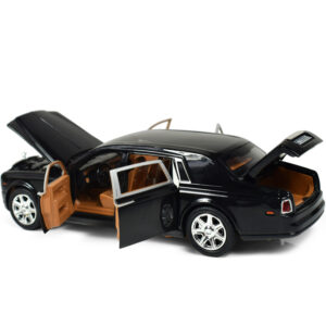 1:24 Scale Pull Back Die Cast Rolls Royce Phantom Musical Luxury Car - Black-27662