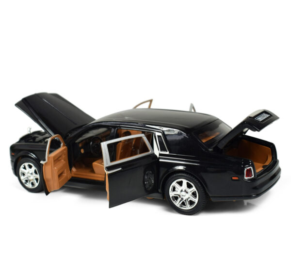 1:24 Scale Pull Back Die Cast Rolls Royce Phantom Musical Luxury Car - Black-27662