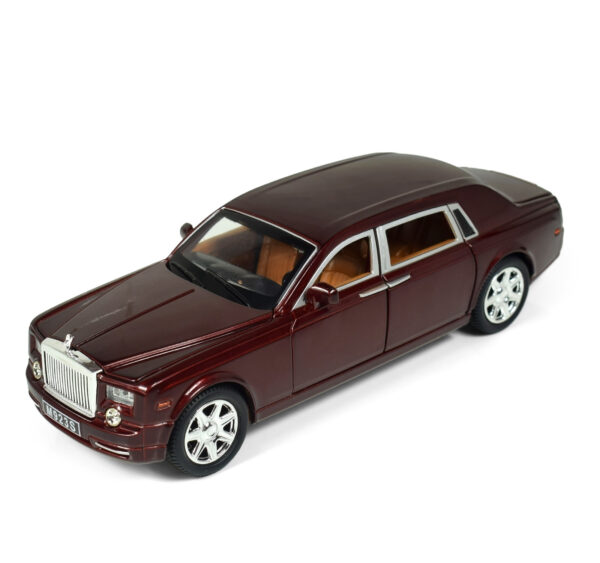 1:24 Scale Pull Back Die Cast Rolls Royce Phantom Musical Luxury Car - Mehroon-0
