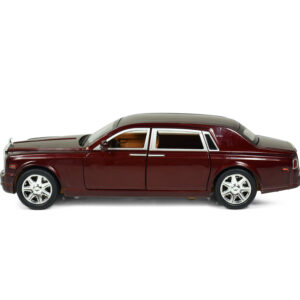 1:24 Scale Pull Back Die Cast Rolls Royce Phantom Musical Luxury Car - Mehroon-27671