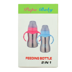 Papa Baby 2 in 1 Steel Feeding Bottle cum Spout Sipper - Sky Blue-27745