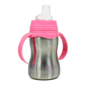 Papa Baby 2 in 1 Steel Feeding Bottle cum Spout Sipper - Pink-27734