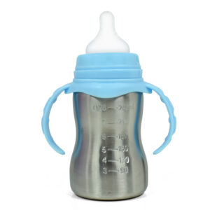 Papa Baby 2 in 1 Steel Feeding Bottle cum Spout Sipper - Sky Blue-27750