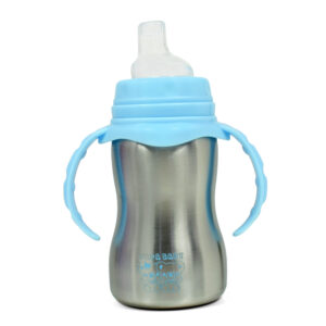 Papa Baby 2 in 1 Steel Feeding Bottle cum Spout Sipper - Sky Blue-27751