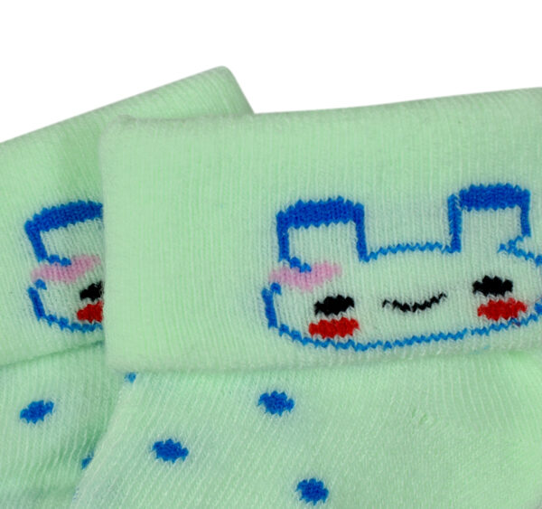 New Born Baby Socks, Pack of 2 - Aqua/Purple-27950