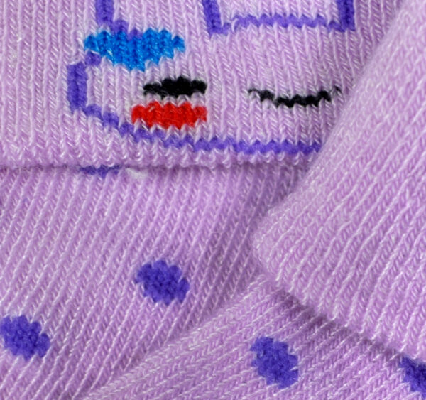 New Born Baby Socks, Pack of 2 - Aqua/Purple-27949