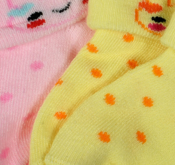 New Born Baby Socks Pack of 2 - Pink/Yellow-27961