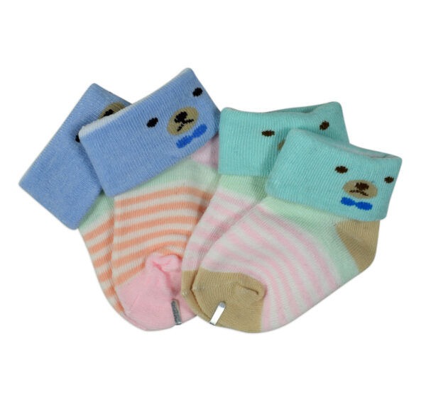 New Born Baby Socks Pack of 2 - Blue/Aqua-0