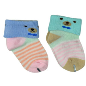 New Born Baby Socks Pack of 2 - Blue/Aqua-27973