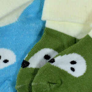 New Born Baby Socks, Pack of 2 - Green/Sky Blue-27990