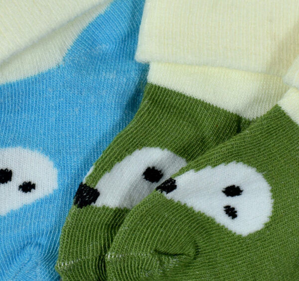 New Born Baby Socks, Pack of 2 - Green/Sky Blue-27990