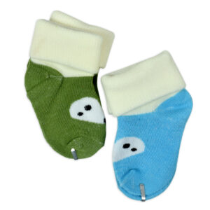 New Born Baby Socks, Pack of 2 - Green/Sky Blue-27992