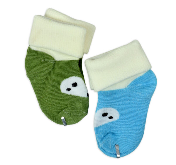 New Born Baby Socks, Pack of 2 - Green/Sky Blue-27992