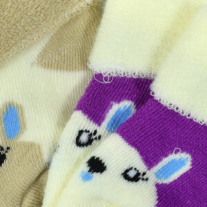 New Born Baby Socks Towel Pack of 2 - Purple/Brown-28054