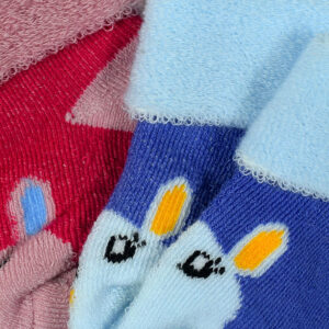 Newborn Baby Socks Towel, Pack of 2 - Mehroon/Blue-28060