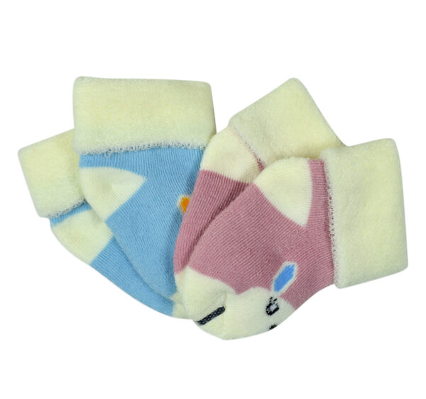 Newborn Baby Socks Towel Pack of 2 - Multicolor-0