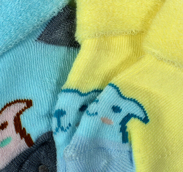 Newborn Baby Socks Towel, Pack of 2 - Blue/Yellow-28070