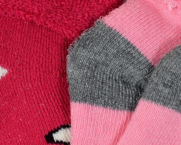 Newborn Baby Socks Towel Stuff Pack of 2 - Pink/Red-28077