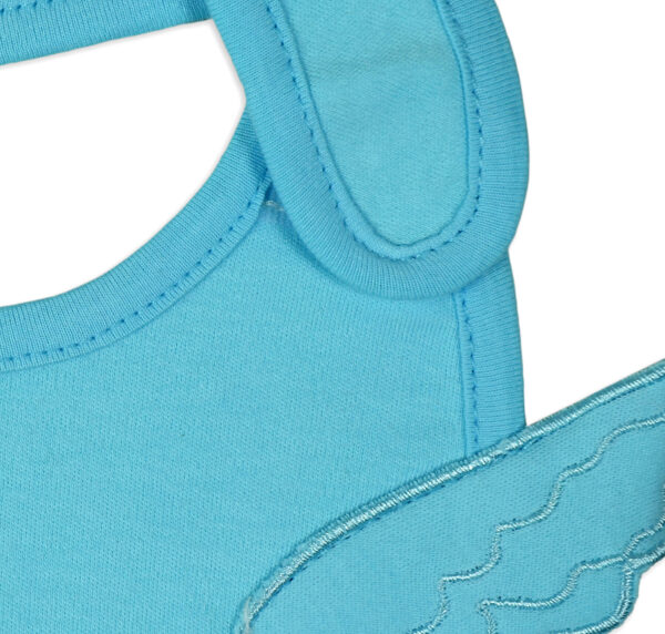 Baby Cotton Bib Wings Embroidered Appliques, Burp Cloth - Sky Blue-28021