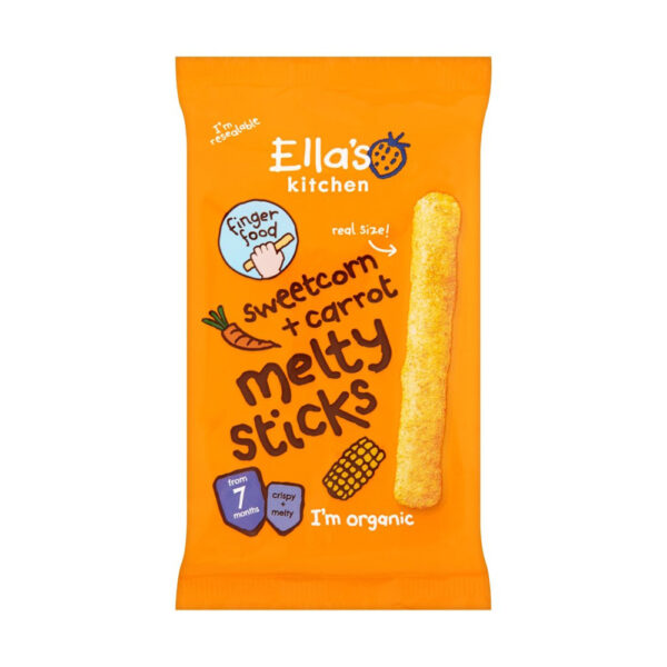 Ella's Kitchen Sweetcorn and Carrot Melty Sticks (7M+) - 16gm-27920