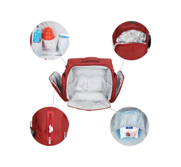 MeeMee Multipurpose Diaper Bag Backpack - Red-28282