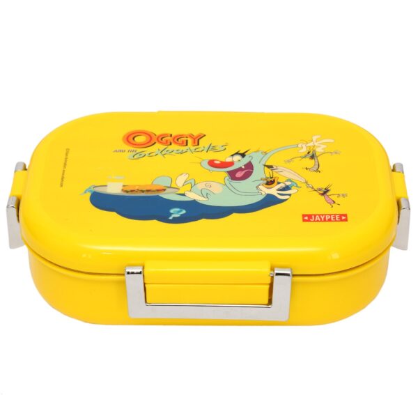 Jaypee Missteel Insulated Oggy Plastic Lunch Box Set, 700ml, 3-Pieces, Yellow-0