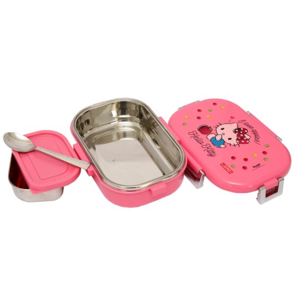 Jaypee Missteel Insulated Hello Kitty Plastic Lunch Box Set, 700ml, 3-Pieces - Pink-28441