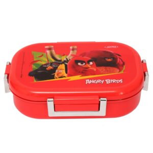 Jaypee Missteel Insulated Angry Birds Plastic Lunch Box Set, 700ml, 3-Pieces - Red-0