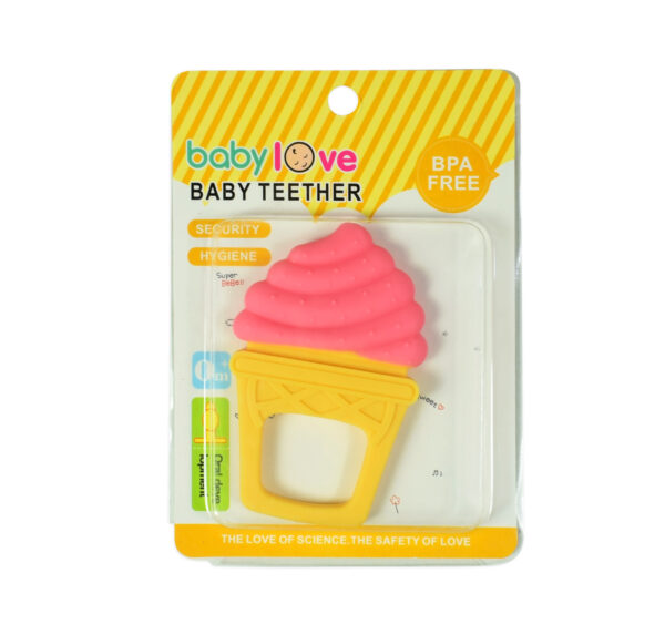 Baby Teether for Oral Development, Ice-cream - Pink/Yellow-0