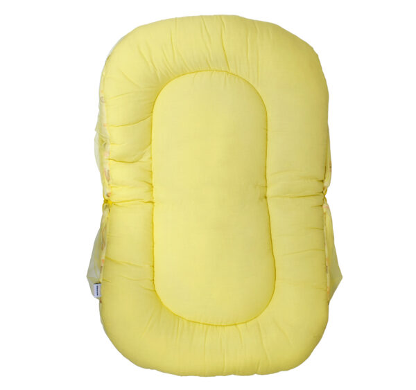 Gadda Set With Mosquito Net Premium Quality Velvet - Yellow-28695