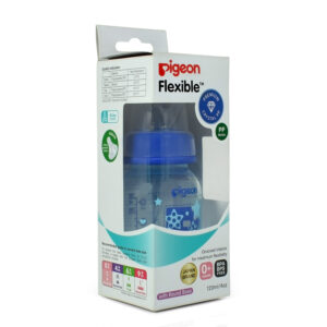 Pigeon Printed Polypropylene Flexible Feeding Bottle Blue - 120 ml-28126