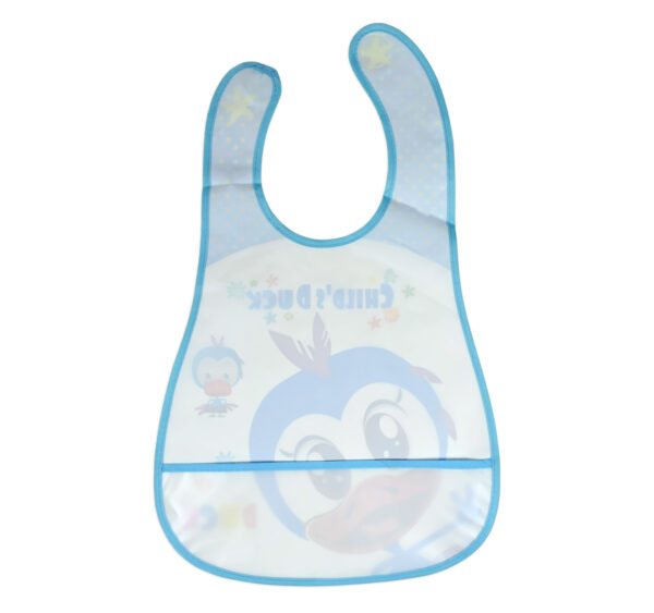 Baby Non-Spill Plastic Bib, Duck Print - Blue-28308