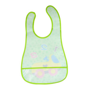 Baby Non-Spill Plastic Bib, 123 Print - Green-28312