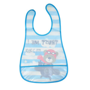 Baby Non-Spill Plastic Bib, I'm Pilot Print - Sky Blue-28323