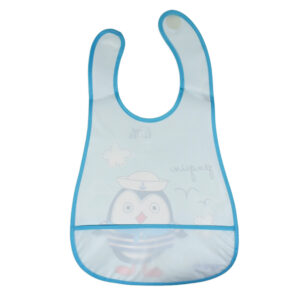 Baby Non-Spill Plastic Bib, Little Penguin - Aqua-28328