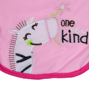 New Born Baby Cotton Bib, Giraffe Applique - Pink-28474