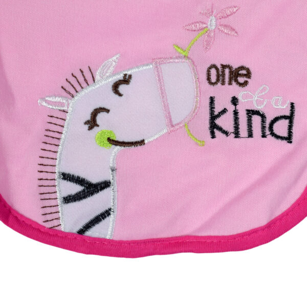 New Born Baby Cotton Bib, Giraffe Applique - Pink-28474