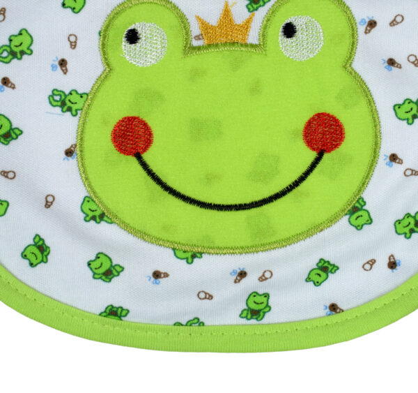 New Born Baby Cotton Bib,Frog Applique- Green-28496