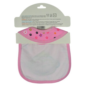 New Born Baby Cotton Bib,Monkey Applique - Pink-28502