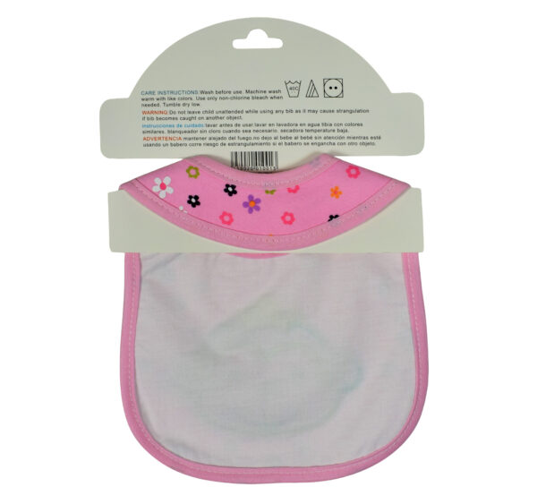 New Born Baby Cotton Bib,Monkey Applique - Pink-28502