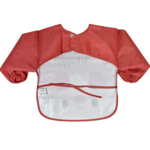 Full Sleeve Cotton Feeding Eating Bib Apron - Mehroon-28376