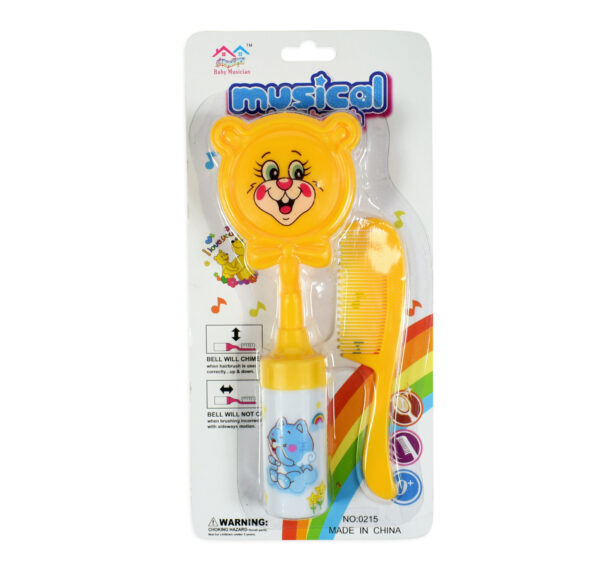 Baby Musical Hair-Brush & Comb Set - Yellow-0