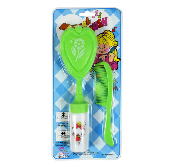 Baby Musical Hair-Brush & Comb Set - Green-0