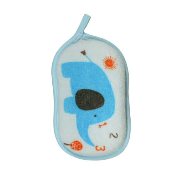 Soft Bath Sponge for Baby, Elephant - Sky Blue-0