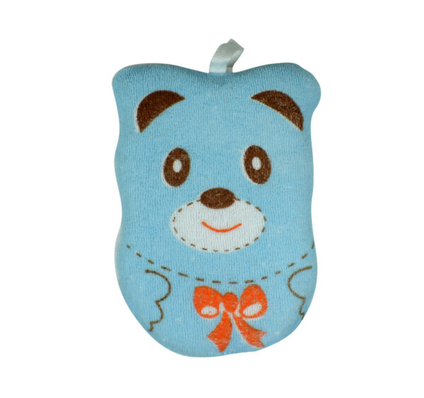 Soft Bath Sponge for Baby, Bear Shape - Sky Blue-0